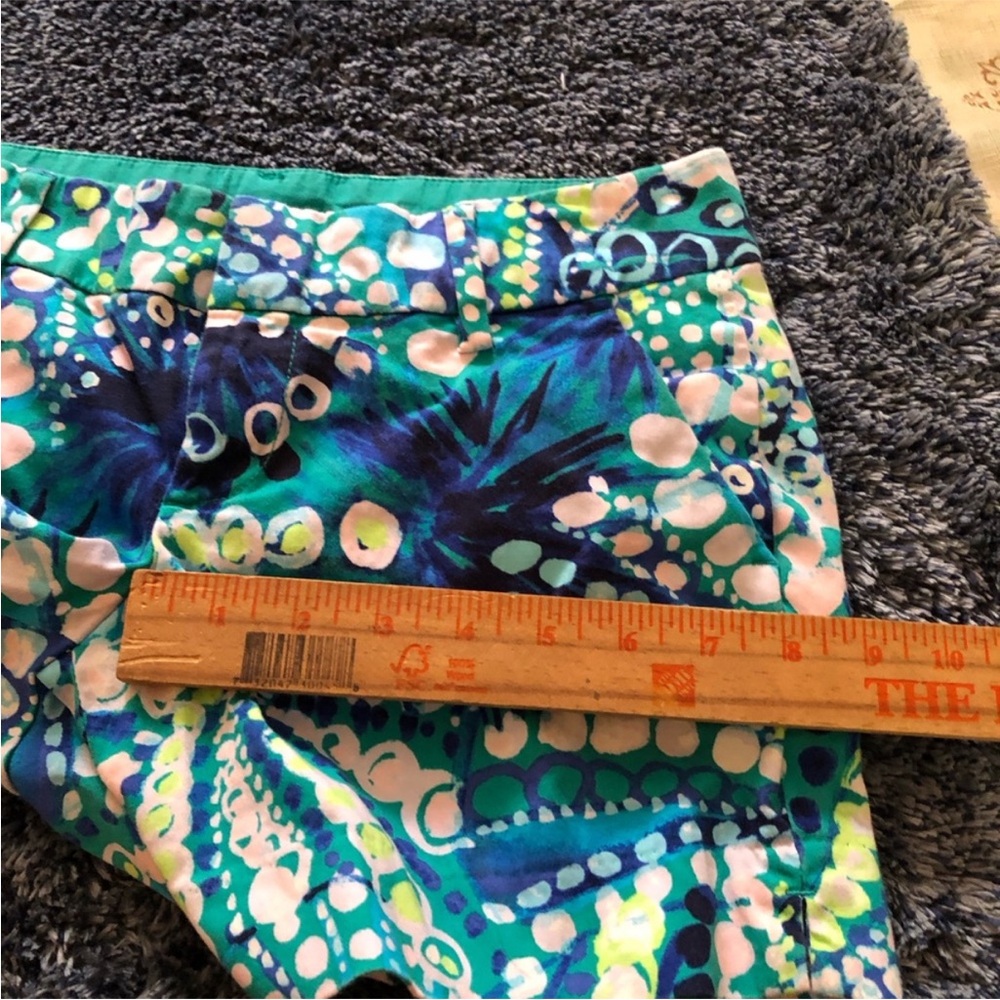 Lilly  Pulitzer Blue and Green Women's Shorts - Picture 3 of 8